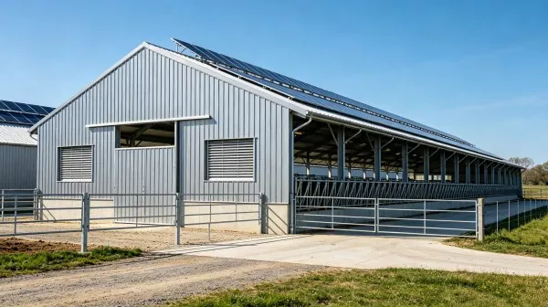 Acélvázas szarvasmarhafarm-építés